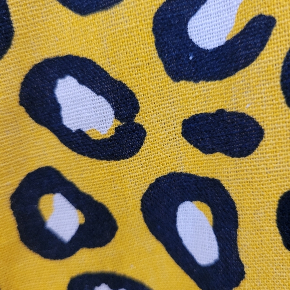 Bellina Cow Patch SS Yellow Black & White Blouse XS - Picture 4 of 7